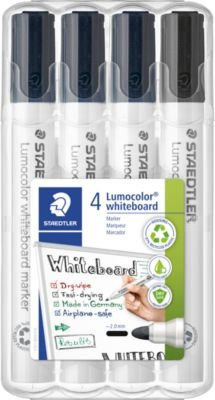 STAEDTLER Lumocolor 351 Whiteboardmarker Set, 4er Set, Schwarz - Bild 1