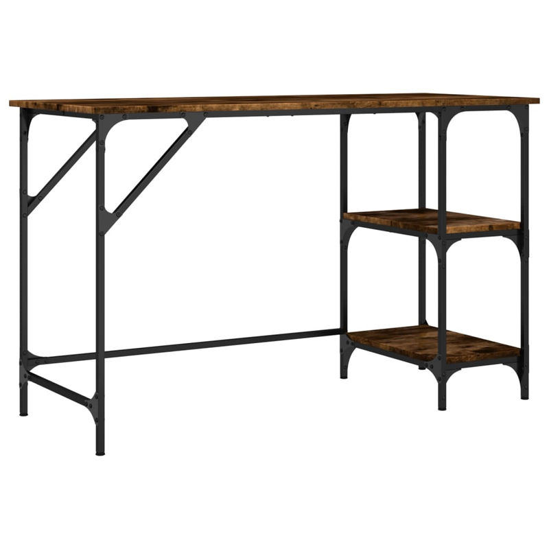 Vidaxl Schreibtisch im Industrial Design aus Holzwerkstoff und Metall, Farbe Braun, Geräucherte Eiche, B/T/H: 120 x 50 x 75 cm - Bild 7