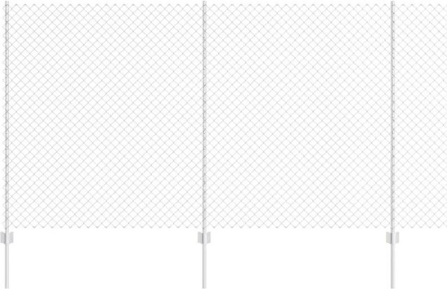 vidaXL Zaun mit Pfosten aus Stahl in Silber, Höhe: 140 cm, Länge: 10 m - Bild 1