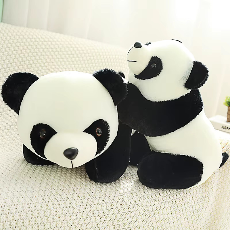 pangcangshu Panda Puppe, Plüsch Tier, Weiß, Schwarz, Bunt / Mehrfarbig - Bild 6