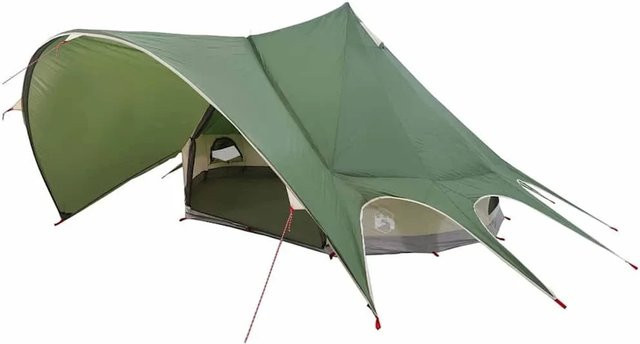 vidaXL Teepee Zelt mit Dach Grün und Grau B/T/H: 600 x 600 x 347 cm - Bild 1