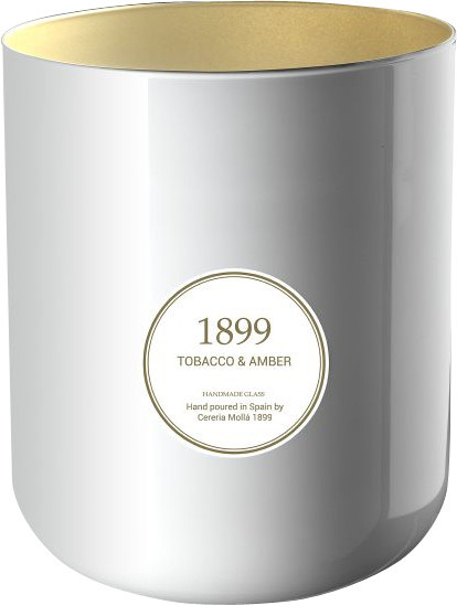 Cereria Molla Vegane Wachskerze Tobacco & Amber in Weiß mit 4 Dochten im Glas - Bild 1