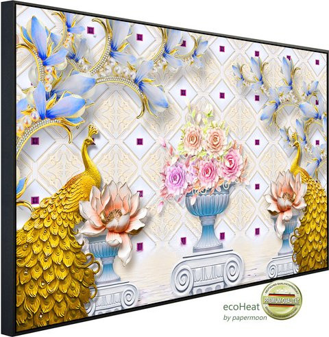 papermoon EcoHeat Infrarotheizung mit Blumenmuster in Bunt, Matt-Effekt, mit App-Steuerung und WLAN - Bild 1