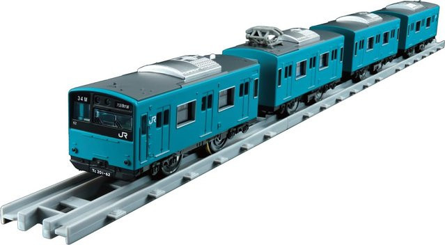 Takara Tomy Plarail Real Class 201 Serie Pendlerzug, JR West Himmelblau, blau - Bild 1