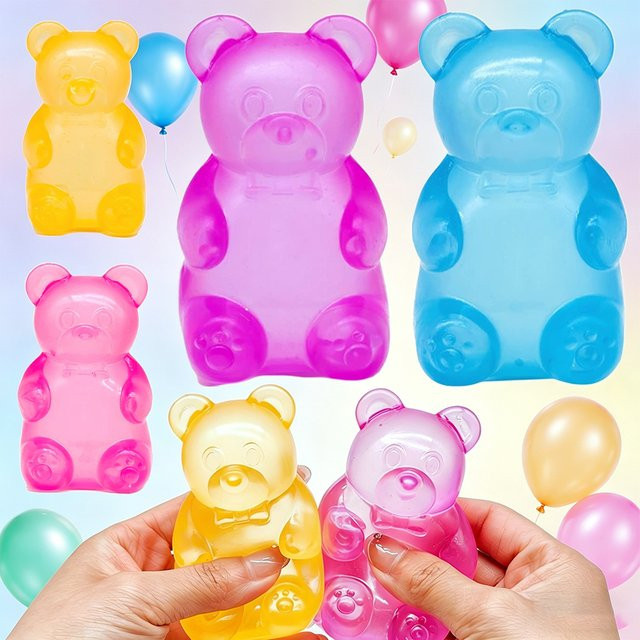 NeaDoh Süßer Bär Maltose Squishy, Spielzeug-Teig, bunter Sensorischer Kreativer Schreibtisch-Dekor, Stressabbau-Puppe, Quetsch-Fidget-Spielzeug - Bild 1