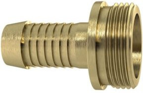 Riegler Schlauchverschraubung 1/3 G1 1/4 x 19 mm, schwere Ausführung, flachdichtend, Messing goldfarben - Bild 1