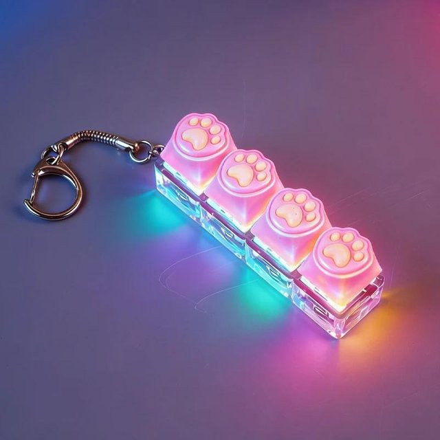 Topmix LED Tastatur Schlüsselanhänger Fidget Spielzeug, Kristall Klicker Sensorisches Spielzeug - Bild 1