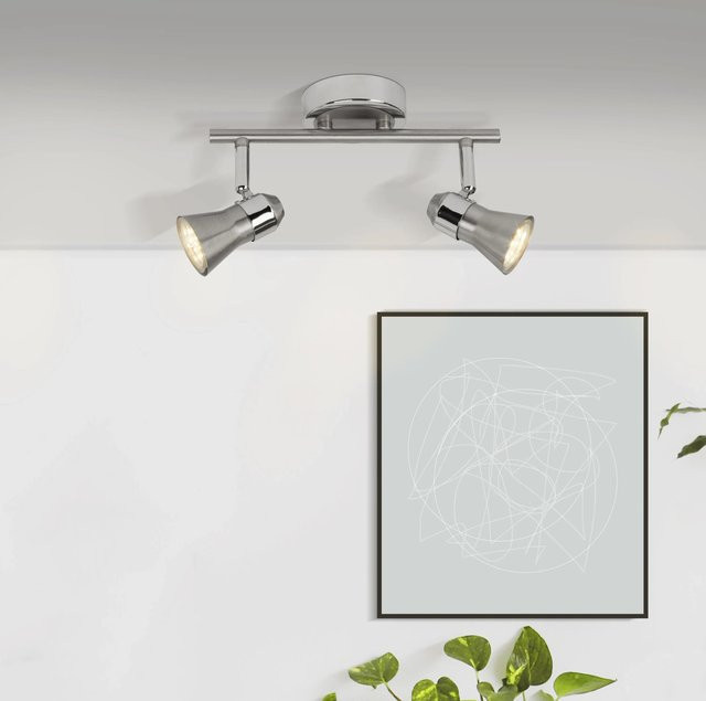 Brilliant LED-Spotrohr Sanny 2-flammig aus Eisen und Chrom in Silber, verstellbar - Bild 1