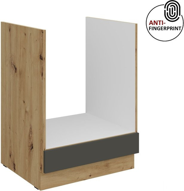 Küchen Herdschrank ARIA in Anthrazit Grau Matt mit Anti-Fingerprint-Beschichtung Breite: 60 cm - Bild 1