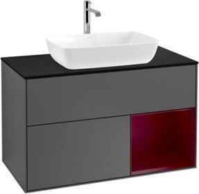 V&B Waschtischunterschrank Finion 100 in Anthrazit lackiert, Breite: 100 cm, Tiefe: 50,1 cm, Höhe: 50,1 cm - Bild 1