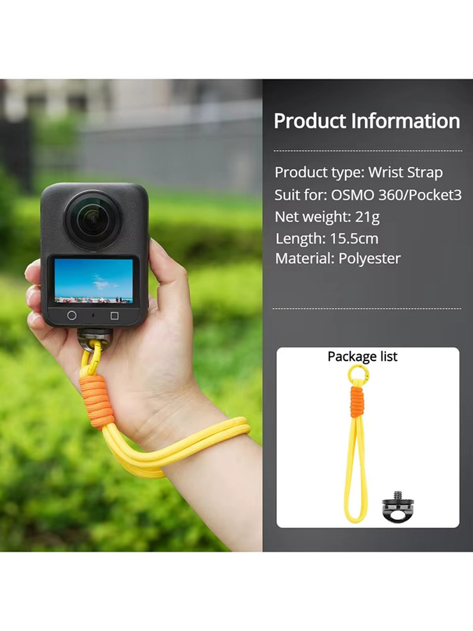 Coogens Quick Release Handgelenk- und Nackengurt für Insta360 X4/X3, DJI OSMO Pocket 3/2 und GoPro 13/12 sowie DSLR Kameras - Bild 4