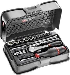 Facom Steckschlüssel-Set 1/4 Zoll RL.161, 17-teilig, mehrfarbig - Bild 1