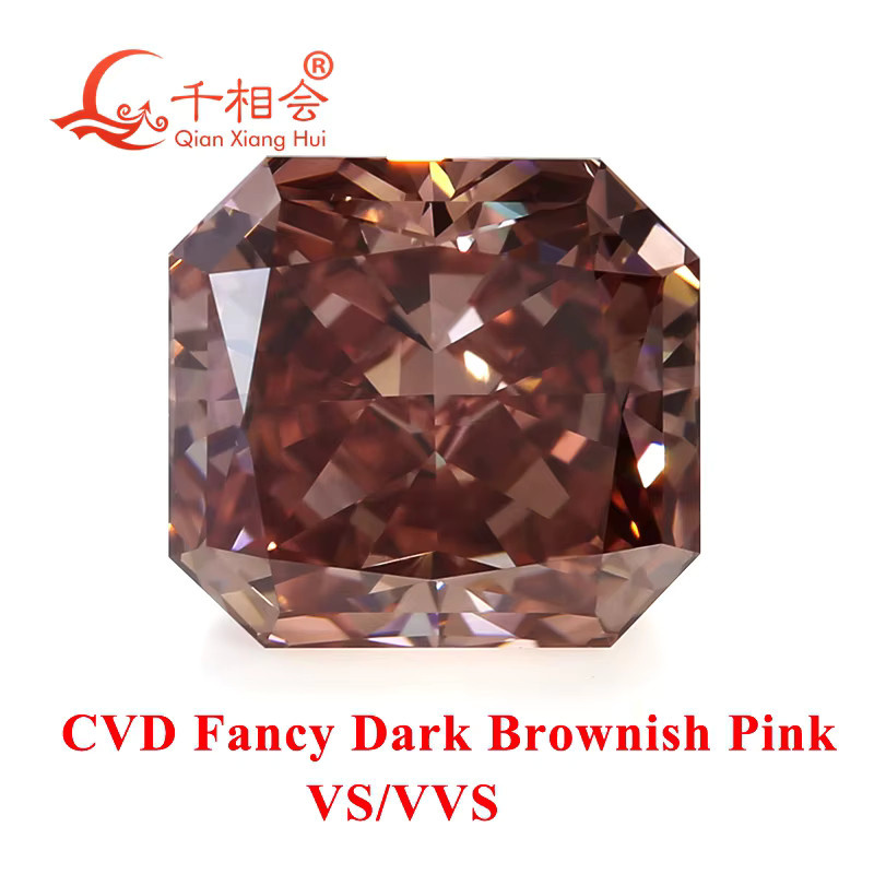 Qian Xiang Hui CVD-Diamant, braun, rosa, strahlender Schliff, Damen - Bild 1