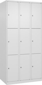 C+P Schließfachschrank Classic PLUS mit 3 Abteilen in Verkehrsweiß, H x B x T: 185 x 90 x 50 cm - Bild 1