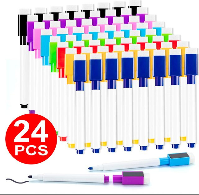 8er Set Whiteboard-Marker mit Rundspitze in 8 Farben, trocken abwischbare Zeichenstifte für Kinder und Graffiti - Bild 1