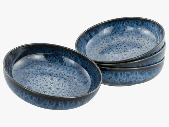 CreaTable Allround Magic Blue Poke Bowl Set aus Keramik, 4-teilig, Blau, Durchmesser: 21 cm - Bild 1
