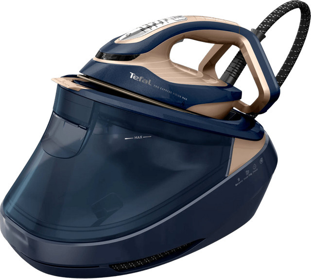 Tefal Pro Express Vision Max GV9910 Dampfbügelstation in Blau mit Anti-Calc-System und vertikaler Dampffunktion - Bild 1