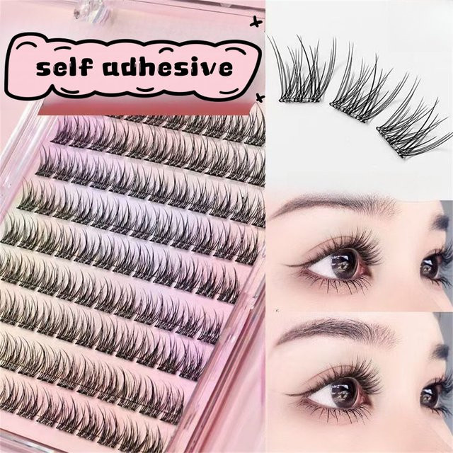 LIMEIKAI Wimpernset, 120er-Cluster, C-Curl, 12mm Fischschwanz-Design, wiederverwendbar - Bild 1
