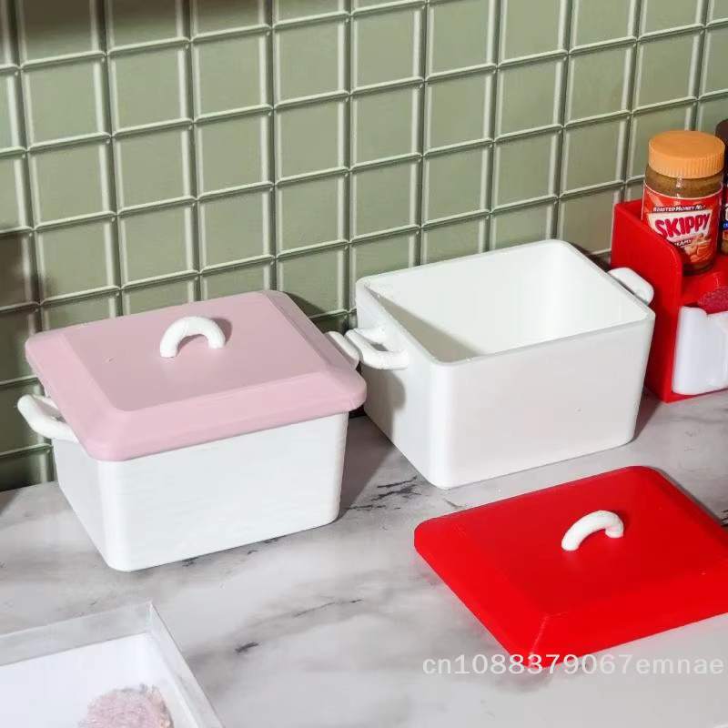 ZYAS Puppenhaus Miniatur Pfannkuchenbox Tellermodell mit Deckel, Zubehör, 1-teiliges Set - Bild 2