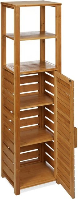 Relaxdays Badregal aus Bambus in Natur mit 6 Ablagen, H x B x T: 119 x 33 x 25,5 cm - Bild 1
