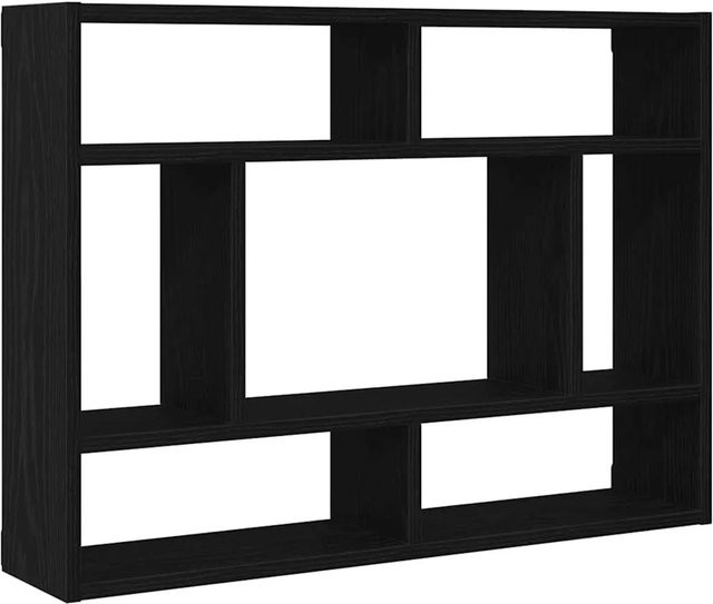 vidaXL Wandregal aus Akazienholz in Schwarz Eiche, B/H/T: 75 x 55 x 16 cm - Bild 1