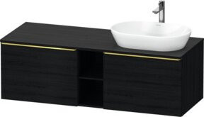 Duravit Waschtischunterschrank D-Neo Wandhängend in Eiche Schwarz glänzend, B/T/H: 140 x 55 x 45,9 cm - Bild 1