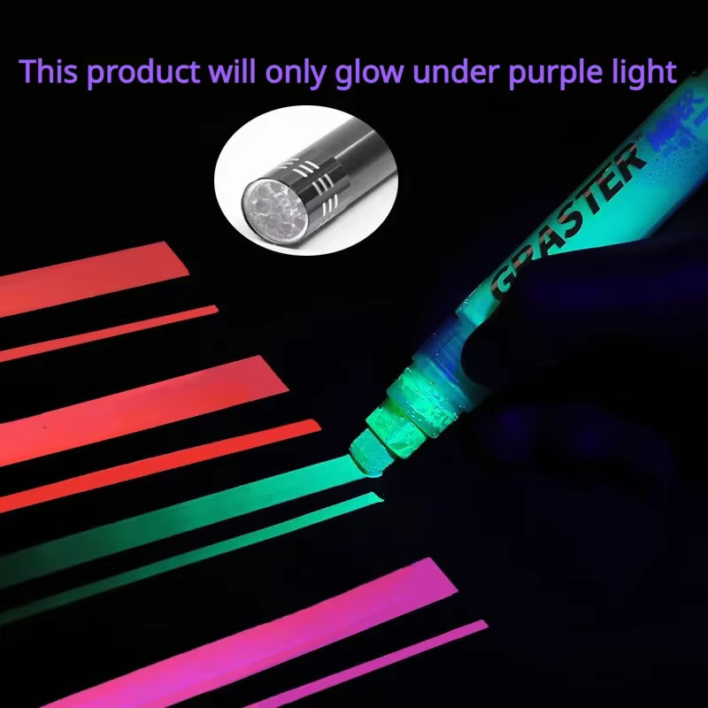 5-farbiger fluoreszierender Acryl-Pigment-Marker Set für Graffiti und Markierungen auf Metall, Kunststoff, Papier und Stoff, nachfüllbar, Orange - Bild 1