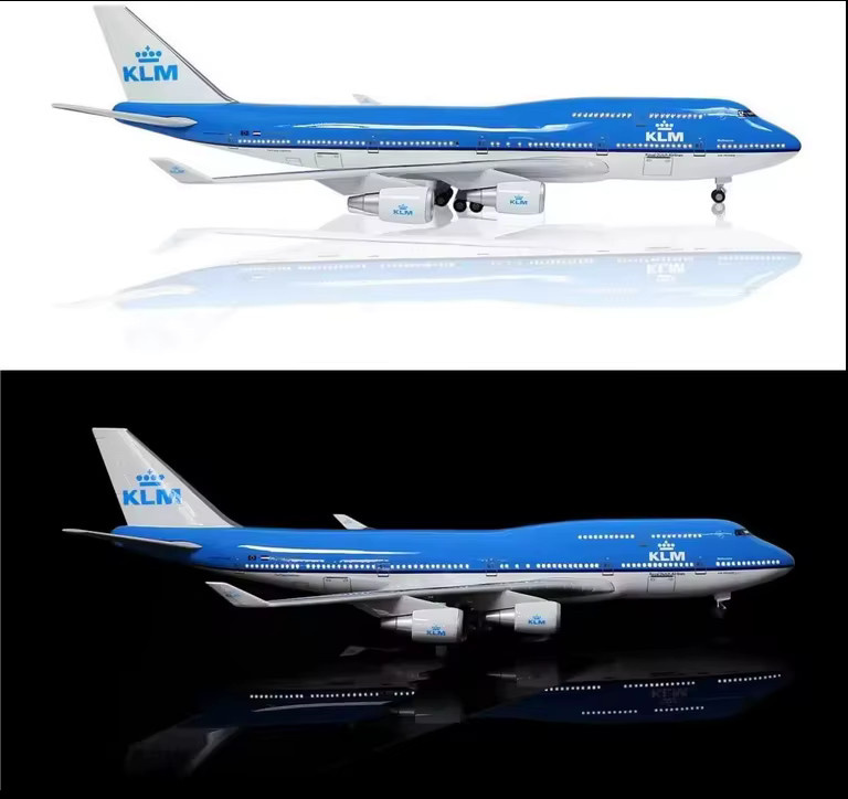 ZOCO 747 Klm Kunststoffmodellflugzeug, Maßstab 1:130, mit Licht und Rädern - Bild 2