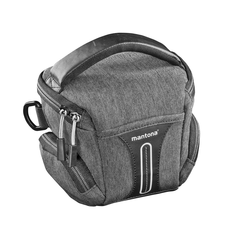 Mantona Tallinn S Kameratasche als Fototasche, Schultertasche und Gürteltasche in Anthrazit und Grau - Bild 2