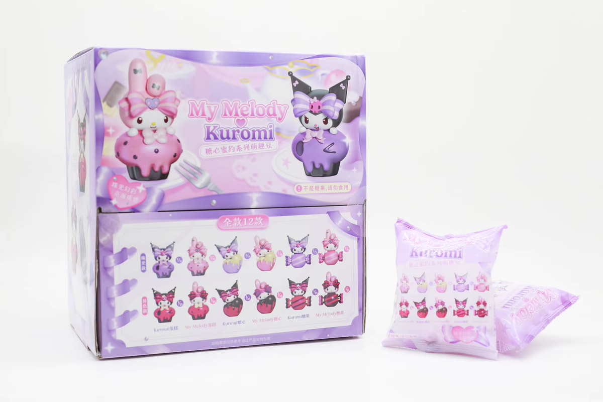 Sanrio My Melody Kuromi Sugar Heart Honey Series, Mini Actionfigur, Kuromi Modellspielzeug - Bild 3
