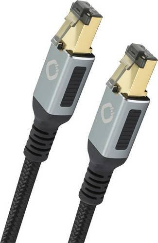 Oehlbach RJ45 Netzwerkkabel Cat.8.1 Patchkabel Schwarz/Gold 15 m - Bild 1