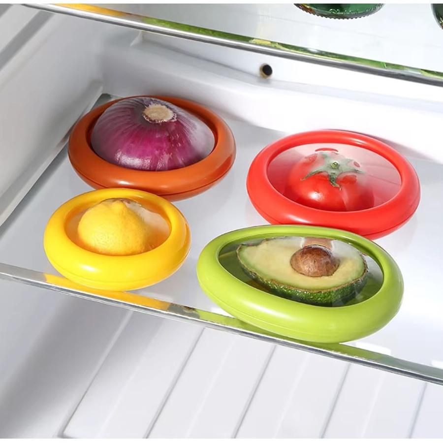 FEB.WIND Lebensmittel-Aufbewahrungsbehälter mit Deckel für Obst und Gemüse, Mehrfarbig, Wiederverwendbare Frischhaltebox für Kühlschrank und Gefrierschrank - Bild 4