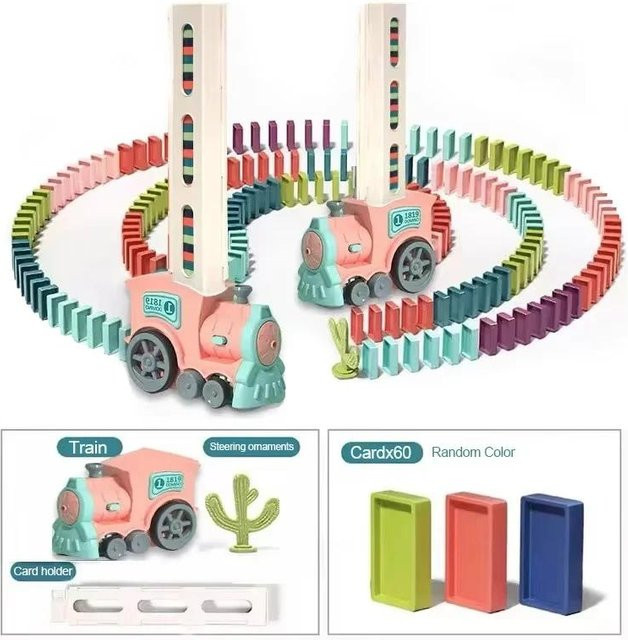 Topmix Automatisch Legender Dominozug Elektroauto Bausteine, rosa, ab 4 Jahre - Bild 1