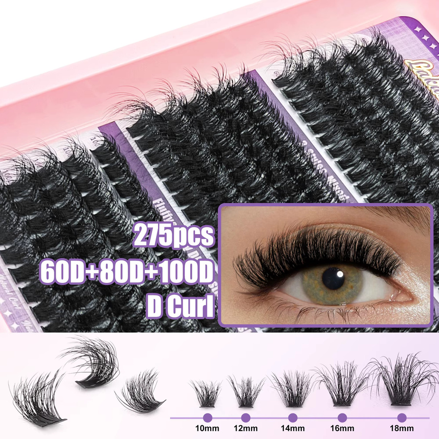 ABONNIE Einzelwimpernverlängerungen, 3D Flauschige Cluster-Wimpern - Bild 4