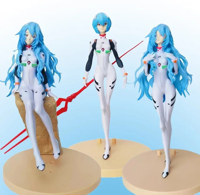 Bandai Evangelion Ayanami Rei Actionfiguren, 3-teiliges Set, Kunststoff - Bild 1