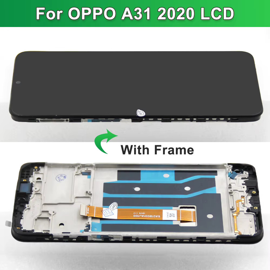 OPPO A31 2020 LCD Display Touchscreen Digitizer mit Rahmen in Schwarz, 6,5 Zoll - Bild 3