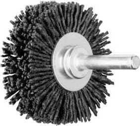 PFERD Rundbürste ungezopft RBU mit Keramik-Filament, Durchmesser: 50 mm, Breite: 15 mm, Schaft-Durchmesser: 6 mm, Korn 120, Schwarz - Bild 1