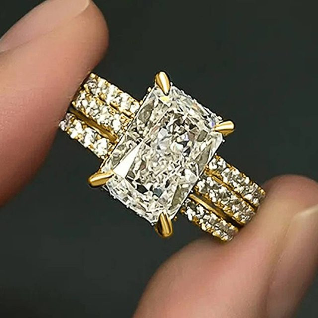 Huitan Ringe, Zirkonia, Gold, Damen - Bild 1
