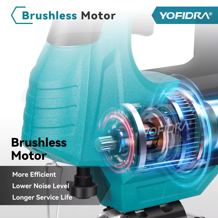 YOFIDRA Bürstenlose Elektrische Stichsäge mit Roter Linien-Laser für Holz und Rohre, Kompatibel mit Makita 18-21V Akku, Farbe: Rot - Bild 3