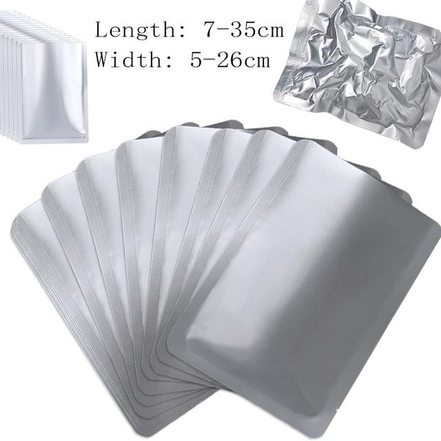 Silberne Aluminium-Vakuumierbeutel für Fleisch, Obst und Gemüse zum Dampfgaren, Breite: 5 cm bis 26 cm - Bild 1