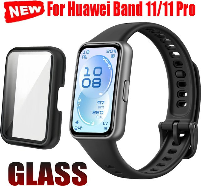 Huawei Band 11 Pro 10 9 8 Displayschutz mit gehärtetem Glas und transparenter PC-Hülle - Bild 1