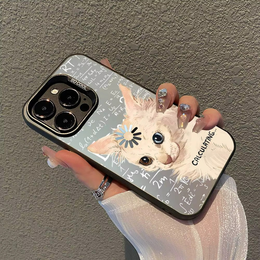 Art Formula Cat Graffiti Handyhülle in Silber für iPhone 17 16 16e 15 14 13 12 11 Pro Max Plus Matte stoßfeste Shell Abdeckung - Bild 3
