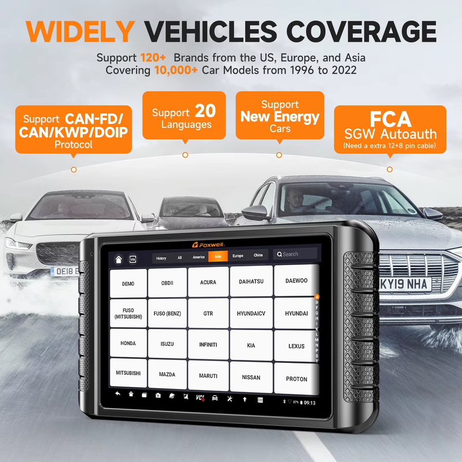 FOXWELL NT1009 Auto OBD2 Scanner in Schwarz mit ECU-Codierung, bidirektionaler Steuerung und 36 Rücksetzfunktionen für alle OE-Systeme - Bild 5