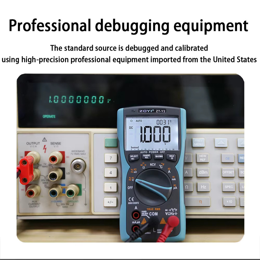 ZOYI ZY-Y2 Professionelles Digitalmultimeter in Blau für AC/DC Spannung, Strom, NCV, Kapazität, Widerstand, Hertz und Summer - Bild 6