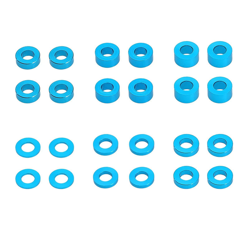 TAMIYA M3-Schrauben-Abstandshalter-Set, 24-teiliges Set, Metall, Blau - Bild 2