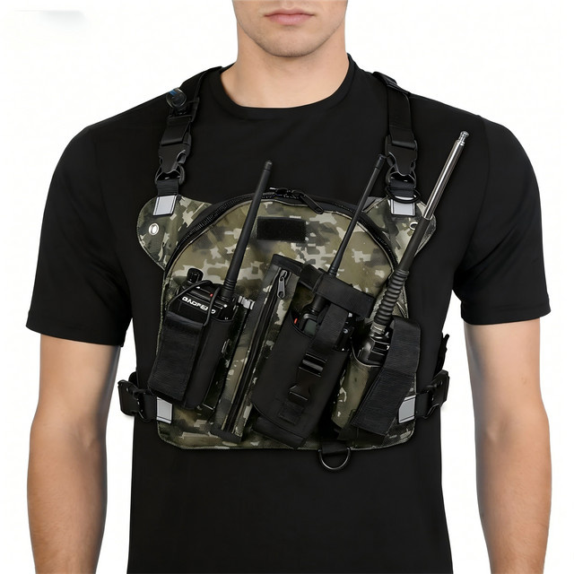 ABBREE PT-10 Taktische Brusttasche als Holster für Baofeng UV-5R, UV-21 PRO und UV-5RH Funkgeräte - Bild 1