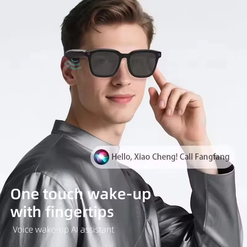 Lenovo KI-Smart-Brille mit 8K HD-Kamera, KI-Übersetzung, Bluetooth-Anruf und Musikplayer, quadratisches Design aus Kunststoff, Farben: Schwarz oder Weiß - Bild 4