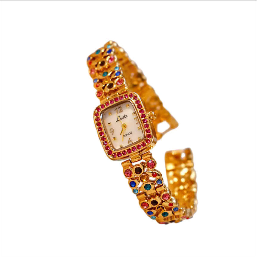 LSVTR Armbanduhr Gold, Quarz, rechteckig, Kristall, Damen - Bild 2
