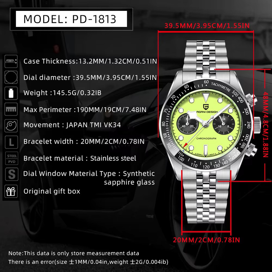 PAGANI DESIGN Chronograph, Quarz, Edelstahl, Silber, Herren - Bild 5