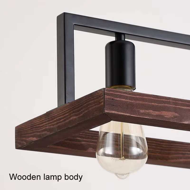 wecus Industrial Pendelleuchte im Vintage American Loft Stil aus Metall, 5-Kopf E27, Schwarz und Braun - Bild 4